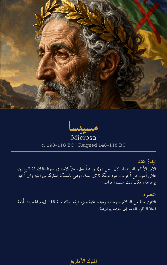 مسيبسا (حوالي 198–118 ق.م): ملك السلام والعلم